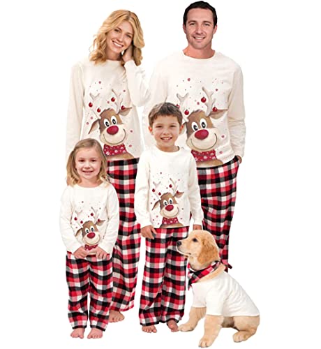 WephuPSho Family Christmas Pjs Matching Sets Baby Christmas Matching Jammies for Adults and Kids Holiday Xmas Sleepwear Set-Women(Style A, L)