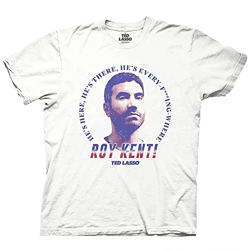 Ripple Junction Mens Ted Lasso Soccer Shirt - Ted Lasso AFC Richmond Tee - Ted Lasso Graphic T-Shirt (White, Small)