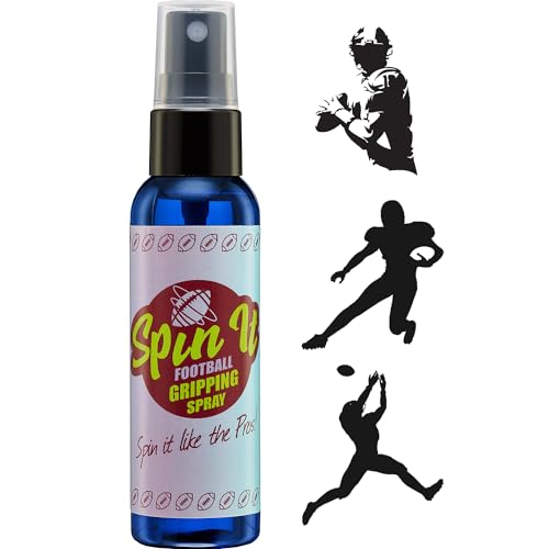 Spin iT Football Grip Spray - Firm Grip With or Without Football Gloves - Compliment to Football Training Equipment & Football Accessories - Increased Football Grip Playing Youth Football (2 oz)