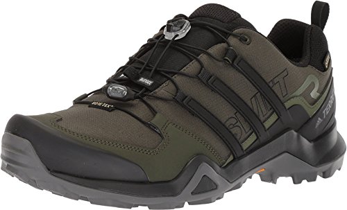 adidas Men's Terrex Swift R2 Gore-tex Hiking Walking Shoe, Night Cargo/Core Black/Base Green, 8