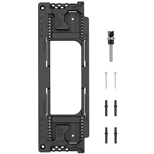 Door Hinge Jig, Door Hinge Mortiser Hinge Installation Kit, Door Hinge Jig for Door and Door Frame/Jamb, Fits for 8 Hinge Sizes from 2-1/2' to 6' and 5 Door Thickness from 1-3/8' to 2-1/2'.