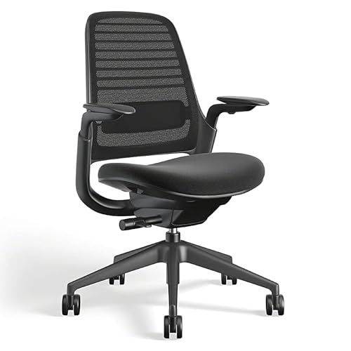Steelcase Series 1 Office Chair - Ergonomic Work Chair with Wheels for Carpet - Helps Support Productivity - Weight-Activated Controls, Back Supports & Arm Support - Easy Assembly - Licorice