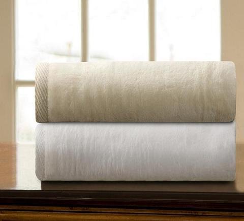 DownTown Company Granny Blanket - 100% Natural Cotton Blanket, Imported from Portugal - Premium Throw Blanket for Bed, Sofa, or Couch - Queen Size, Cream Color