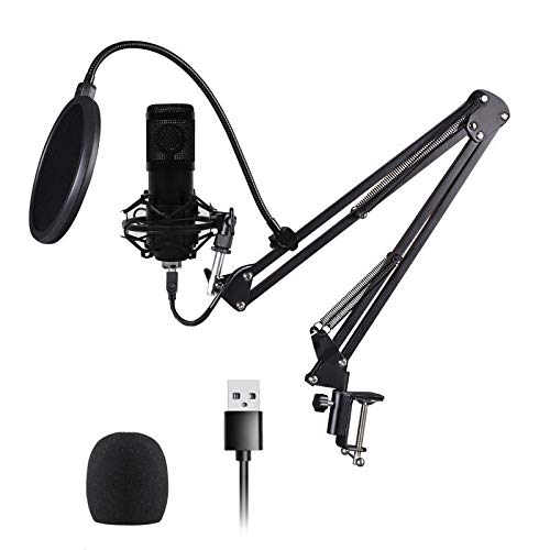 J-mall USB Condenser Microphone Computer Mic Kit Professional Studio Recording Bundle for Streaming Gaming Broadcasting Streaming, Voice Over, Project, Home-Studio