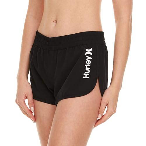 Hurley 3' Swim Board Shorts for Women, Swim Shorts Women, Swimming Shorts for Women, Summer Shorts with Pockets Black