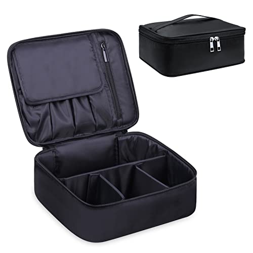 Narwey Travel Makeup Bag Large Cosmetic Bag Makeup Case Organizer for Women (Black-New)