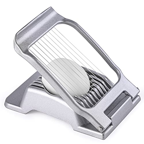 Yuzxaun Egg Slicer for Hard Boiled Eggs, Stainless Steel Wire, Heavy Duty Aluminium Egg Cutter Dishwasher Safe for Egg Strawberry Soft Fruit