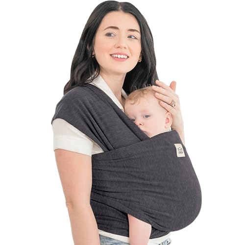 KeaBabies Baby Wrap Carrier - All in 1 Original Breathable Baby Sling, Lightweight,Hands Free Baby Carrier Sling, Baby Carrier Wrap, Baby Carriers for Newborn, Infant,Baby Wraps Carrier (Mystic Gray)