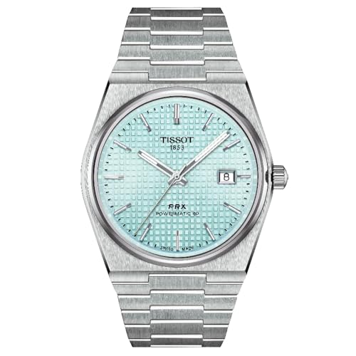 Tissot Mens PRX Powermatic 80 316L Stainless Steel case Automatic Watches, Grey, Stainless Steel, 12 (T1374071135100)