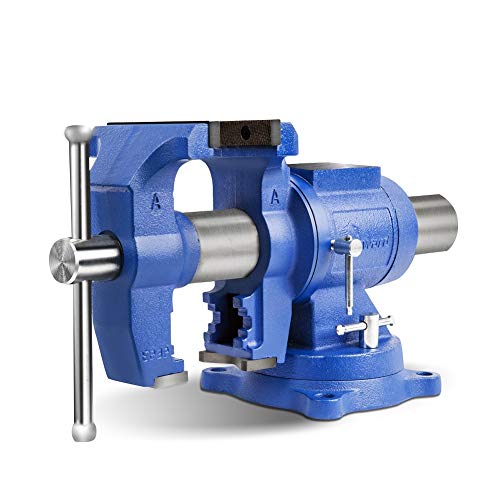 Forward DT08125A 5-Inch Heavy Duty Bench Vise 360-Degree Swivel Base and Head with Anvil (5', Ductile Iron)