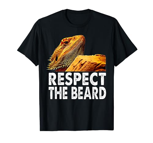 Respect The Beard Funny Bearded Dragon Lizard Owner Men Son T-Shirt