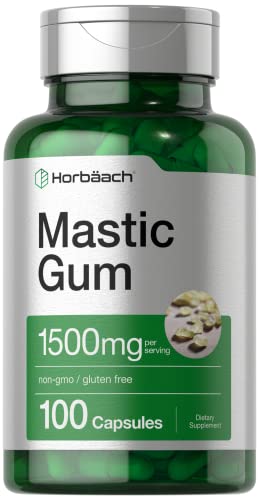 Horbaach Mastic Gum Capsules 1500mg 100 Count | Non-GMO & Gluten Free