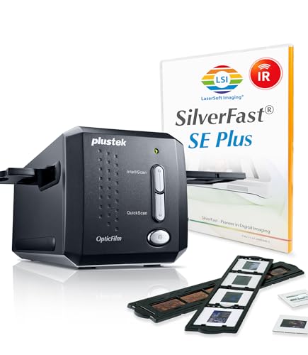Plustek OpticFilm 8200i SE , 35mm Film & Slide Scanner. 7200 dpi / 48-bit Output. Integrated Infrared Dust/Scratch Removal. Bundle Silverfast SE Plus 9 , Support Mac and PC.