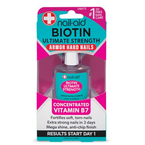 Nail-Aid Biotin Ultimate Strength - Nail Treatment & Strengthener - Clear, 0.55 Fl Oz (08873)