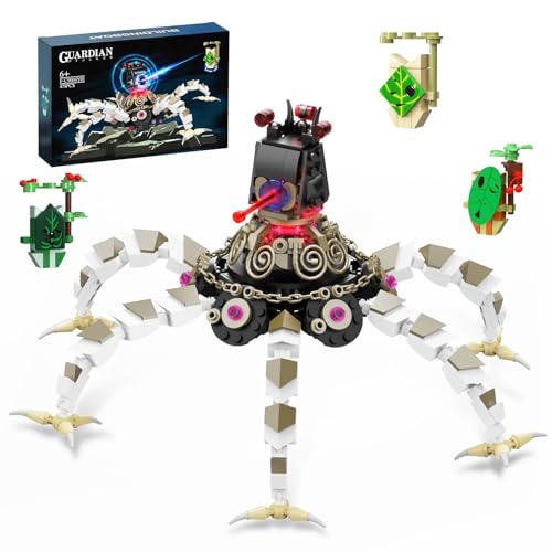 Guardian Building Kit with Light, Guardian Stalker Action Figure with 3 Mini Korok, Collectible Game Building Set, Festival Gifts for Fans and Friends (474 Pieces)