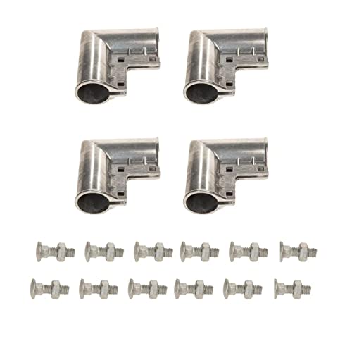 Dailydanny Chain Link Fence Gate Corner 1 3/8' x 1 3/8' Aluminum Gate Corner Gate Elbow, 4 Pack