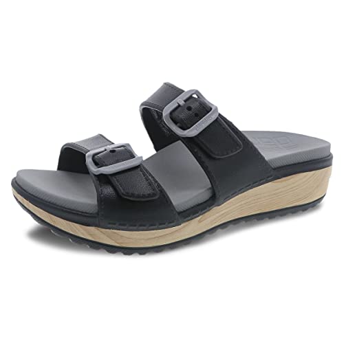 Dansko Kandi Slip-On Adjustable Sandal for Women – Lightweight and Durable, Easy Clean Molded EVA –Natural Arch technology for Added Support Black 8.5-9 M US