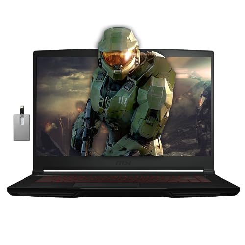 MSI Thin GF63 15.6” FHD 144Hz Gaming Laptop, Intel Core i5-12450H Processor, NVIDIA GeForce RTX 2050, 16GB RAM, 1TB PCIe SSD, Backlit Keyboard, WiFi 6, Black, Win 11 Pro, 32GB Snowbell USB Card