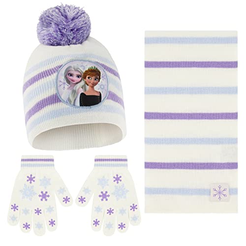 Disney Girls Toddler Winter Hat, Scarf And Mittens Set 2-4 Or Frozen Elsa & Anna Hat, Scarves And Kids Gloves Sets 4-7