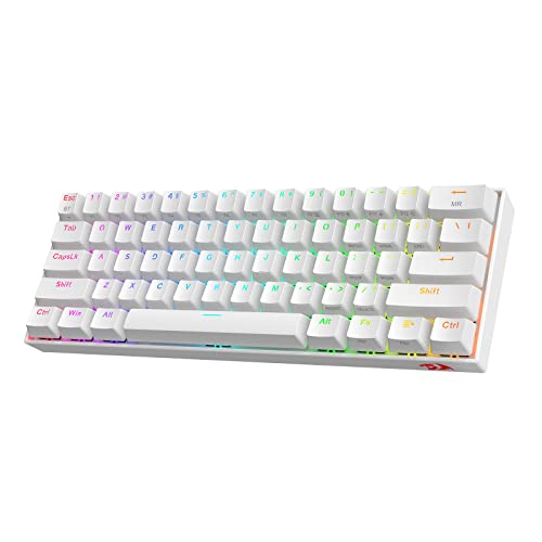 Redragon K530 Pro Draconic 60% Wireless RGB Mechanical Keyboard, BT/2.4Ghz/Wired 3-Mode 61 Keys Compact Gaming Keyboard w/Hot-Swap Socket, Free-Mod Plate Mounted PCB & Clicky Blue Switch