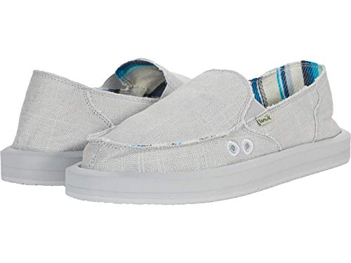 Sanuk Women's Donna St Hemp Sidewalk Surfer Shoe, Grey, Size 7