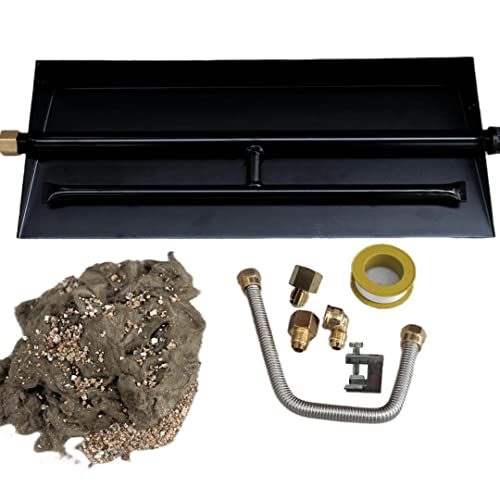Americangaslos 18'-24' Burner Pan for Gas Fireplace Gas Fireplace Burner Gas fire pits Gas Logs Propane Burner (22 Inch Two Pipe)
