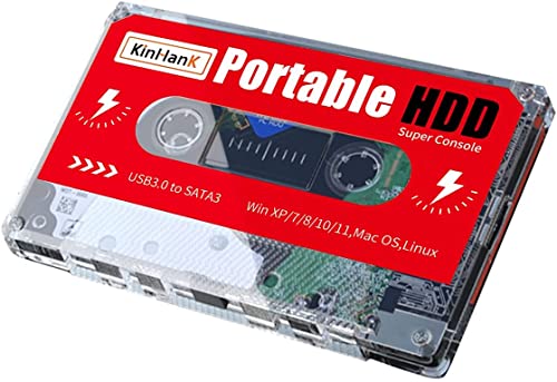 Kinhank 2TB External Hard Drive Built-in 120,000+ Classic Games, Batocera 33 System, Retro Game Console Compatible with 70+ Emulators, HDD Support for Windows/Laptop/PC/Mac,Plug&Play