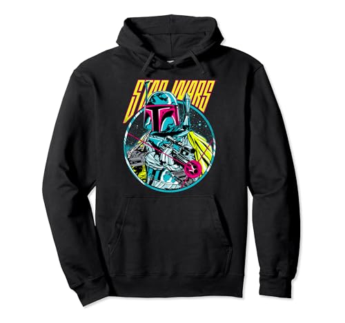 Star Wars Boba Fett Neon Blaster Vintage Graphic Hoodie Pullover Hoodie