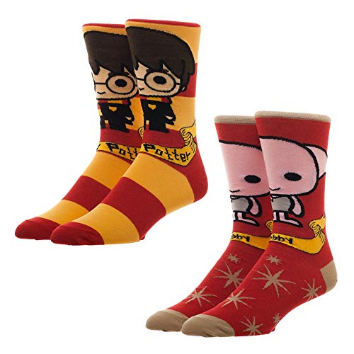Harry Potter & Dobby Cartoon Bobblehead Crew Socks - 2-Pack