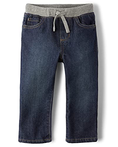The Children's Place Baby Boys' Pull On Straight Jeans, Liberty Blue, 18-24 Months