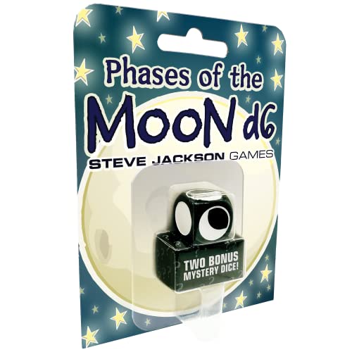 Phases of The Moon d6 | 19mm Six-Sided Die | Includes Two Mystery Dice | Tabletop Roleplaying Games | RPG | from Steve Jackson Games