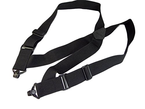 Airport Friendly/No Buzz Suspenders for Men (Black 2' Hip)
