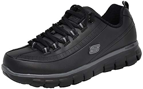 Skechers for Work Women's Sure Track Trickel Slip Resistant Work Shoe, Black, 9.5 XW US