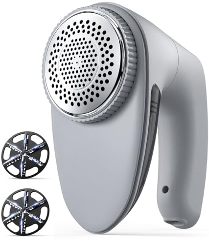 Bymore Fabric Shaver, Lint Shaver, Lint Remover Defuzzer Sweater Shaver for Clothes and Furniture(6-Leaf Blades,65mm Mesh,2 Blades Extra)