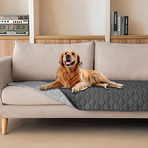 gogobunny 100% Double-Sided Waterproof Dog Bed Cover Pet Blanket Sofa Couch Furniture Protector for Kids Children Dog Cat, Reversible (30x70 Inch (Pack of 1), Dark Grey/Light Grey)