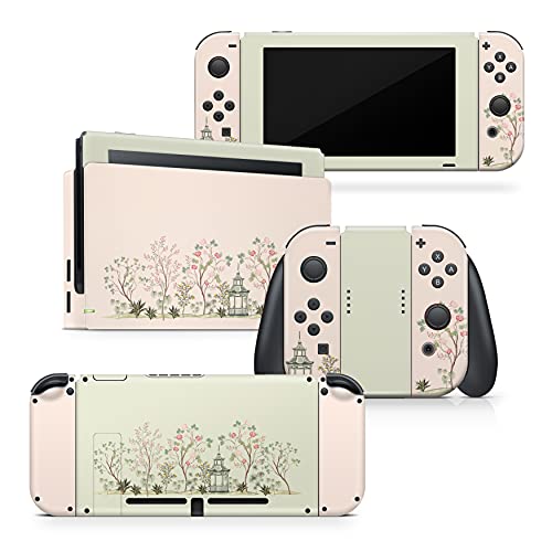 TACKY DESIGN Japanese Sakura Skin Compatible with Nintendo Switch Skin, Cherry Blossom Switch Skin, Vinyl 3m Sticker, Full wrap Cover