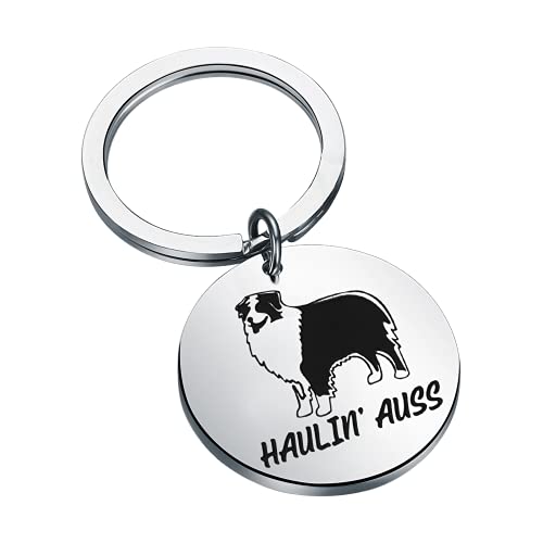 MAOFAED Aussie Dog Gift Aussie Lover Gift Australian Shepherd Keychain Dog Lover Gift Haulin’ Auss