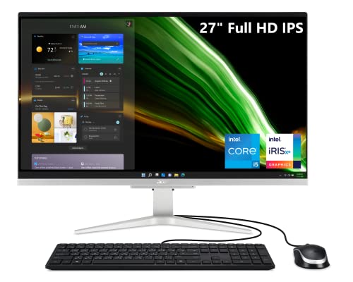 Acer Aspire C27-1655-URi5 AIO Desktop | 27' Full HD IPS Display | 11th Gen Intel Core i5-1135G7 | Intel Iris Xe Graphics | 8GB DDR4 | 512GB NVMe M.2 SSD | Intel Wireless Wi-Fi 6 | Windows 11 Home