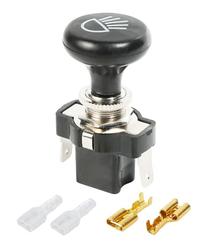 RACOONA 12V Car Push Pull Headlight Switch Button,Universal Golf Cart Push Pull Head Light Switch,Car Accessories Light Botton Light Switch,Universal Light Switch Button for Club Car