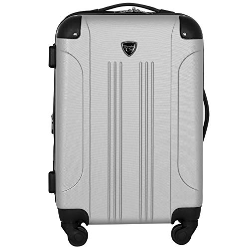 Travelers Club Chicago Hardside Expandable Spinner Luggages, Silver, 20' Carry-On