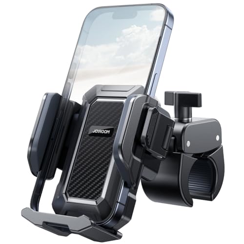 JOYROOM Bike Motorcycle Phone Mount Holder - [Camera Friendly] [Ultra-Stable] Phone Holder for Bike Motorcycle -Bicycle Phone Holder Handlebar Cell Phone Clamp for iPhone Samsung 4.7''-7'' Smartphones