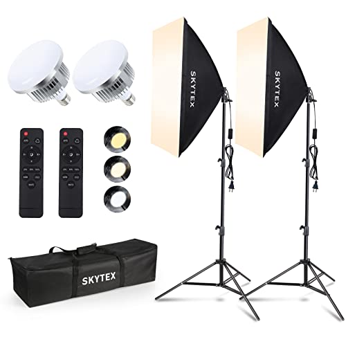 Skytex Softbox Lighting Kit(2Pack), 20x28in Soft Box | 85W 2700-6400K E27 LED Bulb Continuous Photography Lighting, Photo Studio Lights Equipment for Camera Shooting, Video Recording