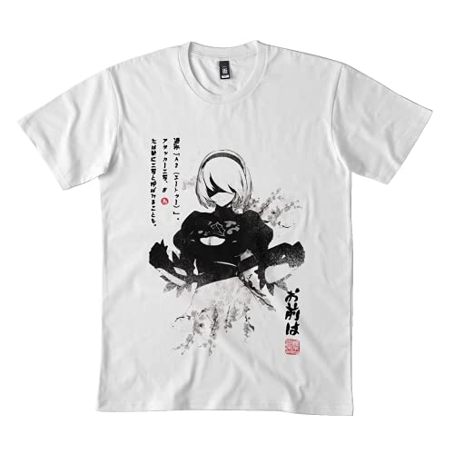 Alomama Teenager Youth Kid Nier Automata 2B Japan Ink T Shirt Hoodie for Black Medium