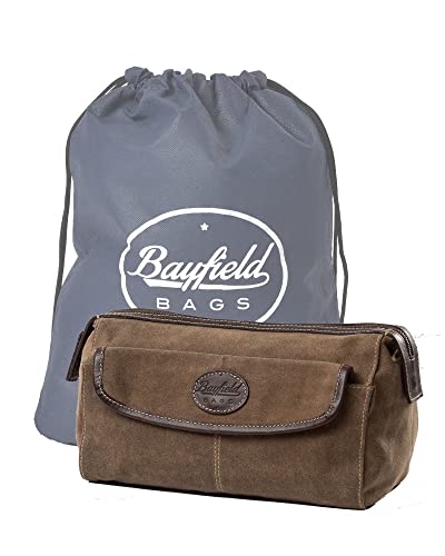 Bayfield Bags Travel Toiletry Bag Men, Large Toiletry Bag for Men (11x6x6) Mens Shaving Dopp Kit Bag, Mens Travel Bag Toiletry Kit, Travel Accessories For Men, Shower Bag Travel Case