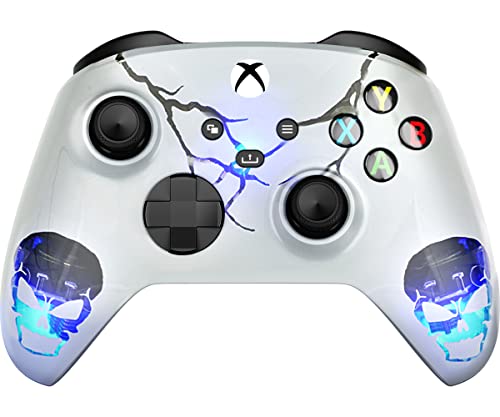 MODDEDZONE Skulls White Original Custom UN-Modded Wireless Gaming Controller compatible with Xbox One S/X, PC | Personalize Your Gaming Experience and Exceptional Performance | Customized in the USA|