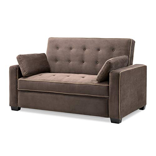 Serta Ainsley Queen Size Convertible Loveseat, Java