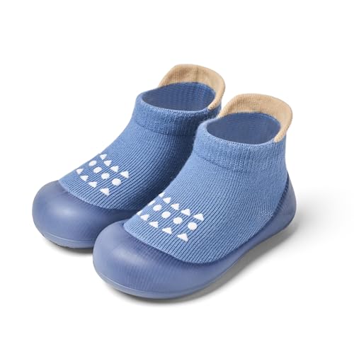 Bearbay Baby Rubber Sole Non-Skid Walking Sock Shoes,Baby Shoes&Sneakers,Gifts for Newborn Infants Toddlers Boys Girls Blue