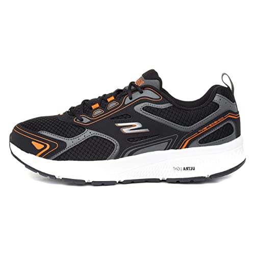 Skechers mens Gorun Consistent - Athletic Workout Running Walking Shoe With Air Cooled Foam Sneaker, Black/Orange, 12 X-Wide US
