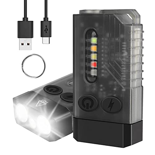 FiTORCH Small Powerful EDC Flashlight, Super Bright 1000 LM Rechargeable LED Keychain Flash Light with 365nm UV Red Green Blue Light, Mini Pocket COB Side Tail Magnet - 14 Modes, IPX4, Black (V10)