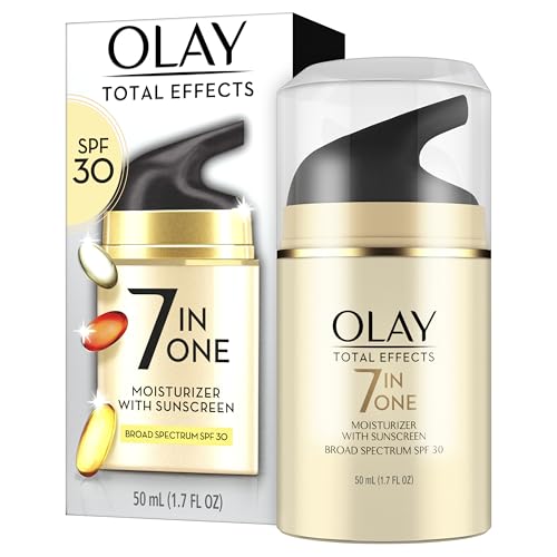 Olay Facial Moisturizing Lotion SPF 30 Total Effects for Dry Skin, 7 Benefits including Minimize Pores, Anti-Aging, 1.7 oz